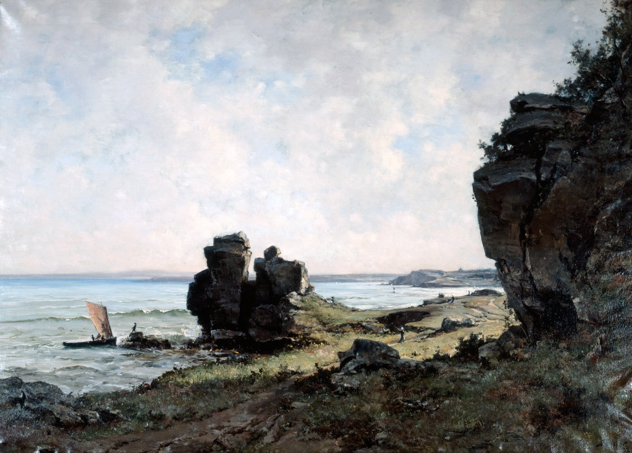 En smuk morgen ved Bretagnes kyst, 1882 af Emmanuel Lansyer