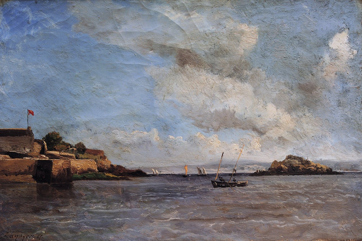 Douarnenez, marine, august 1865 (olie på lærred) af Emmanuel Lansyer