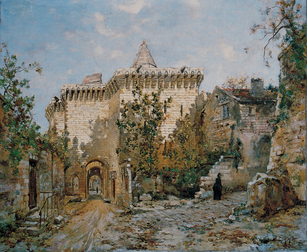 Port til slottet Loches. 1888 (olie på lærred) af Emmanuel Lansyer