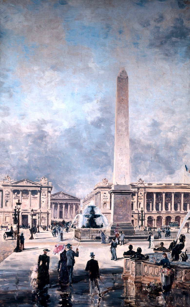 Obelisk af Luxor og Place de la Concorde, 1891. af Emmanuel Lansyer