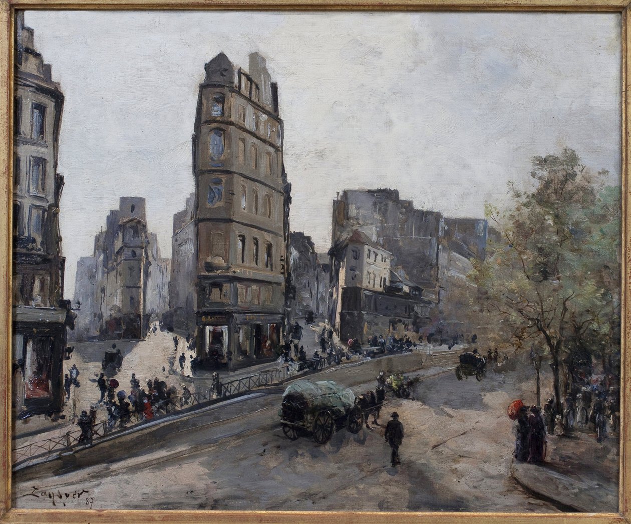 Rue de la Lune, Beauregard og de Clery, udsigt over Boulevard Saint Denis i Paris af Emmanuel Lansyer