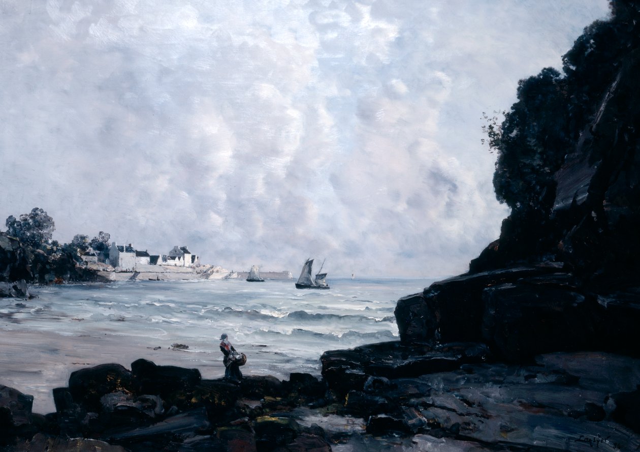 Havnen i Douarnenez, 1884 af Emmanuel Lansyer