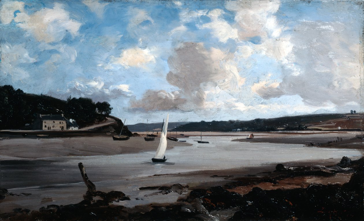 Floden ved halvvande, 1874. af Emmanuel Lansyer
