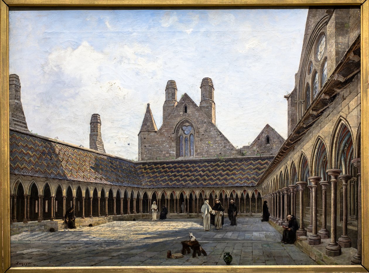 Klosteret på Mont Saint-Michel af Emmanuel Lansyer