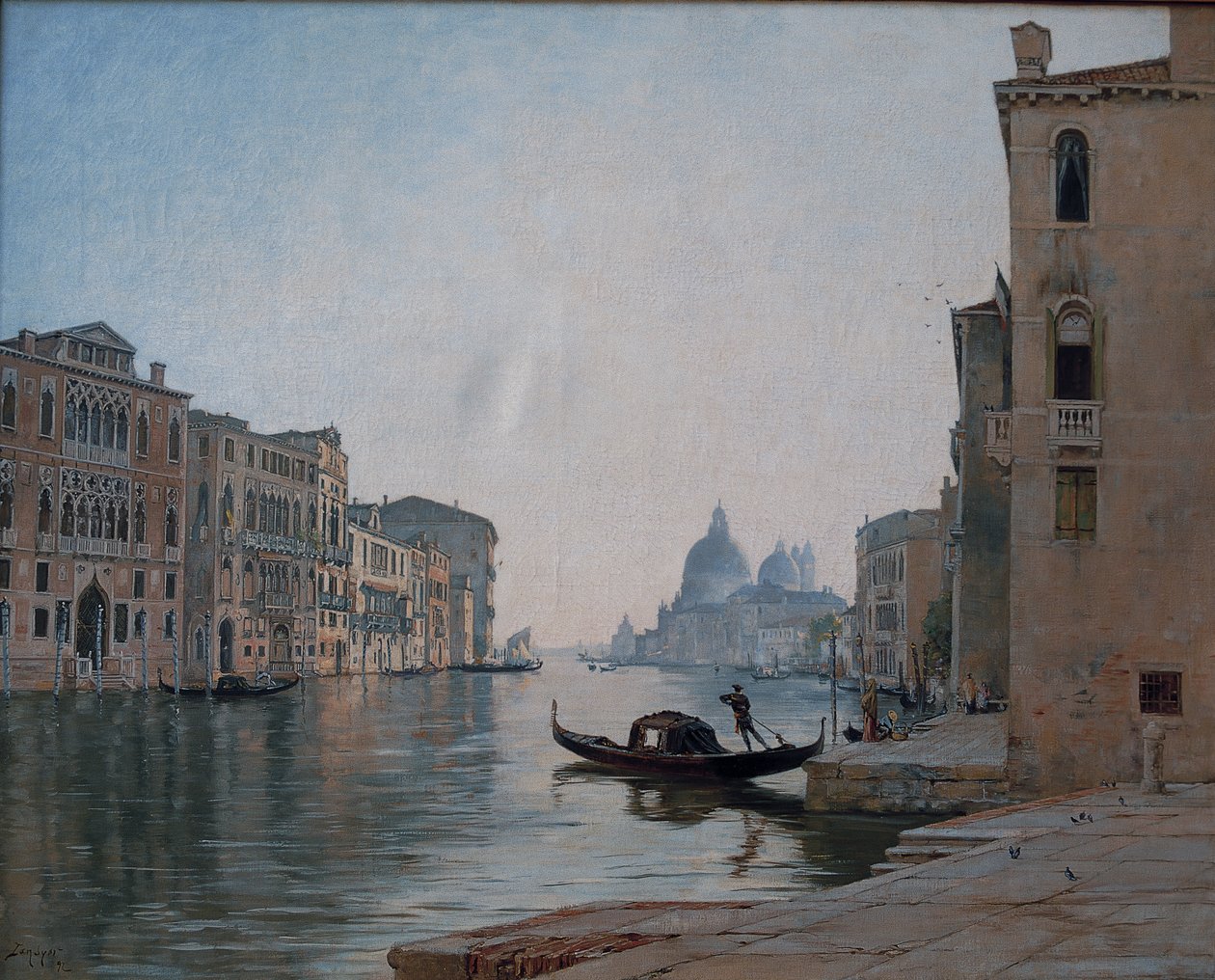 Venedig, Canal Grande, september 1892 (olie på lærred) af Emmanuel Lansyer