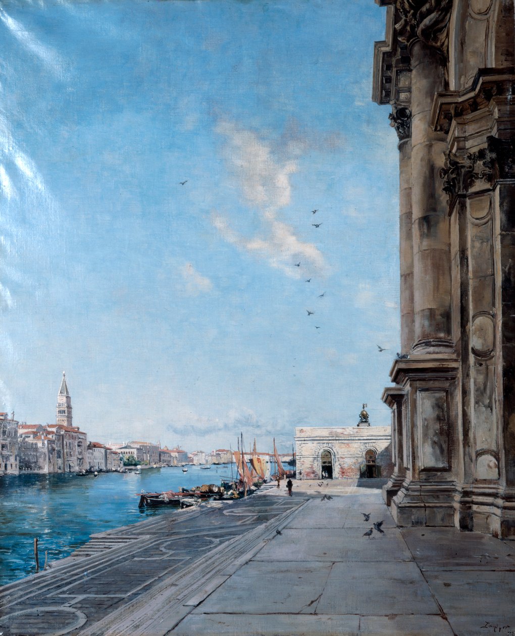 Udsigt fra kirken Madonna della Salute, 1892 af Emmanuel Lansyer
