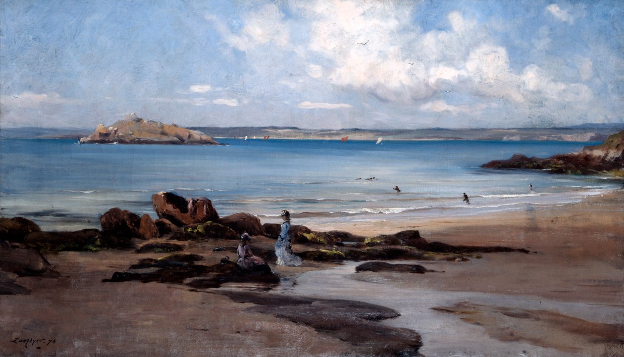 Kvinders badestrand, 1876. af Emmanuel Lansyer
