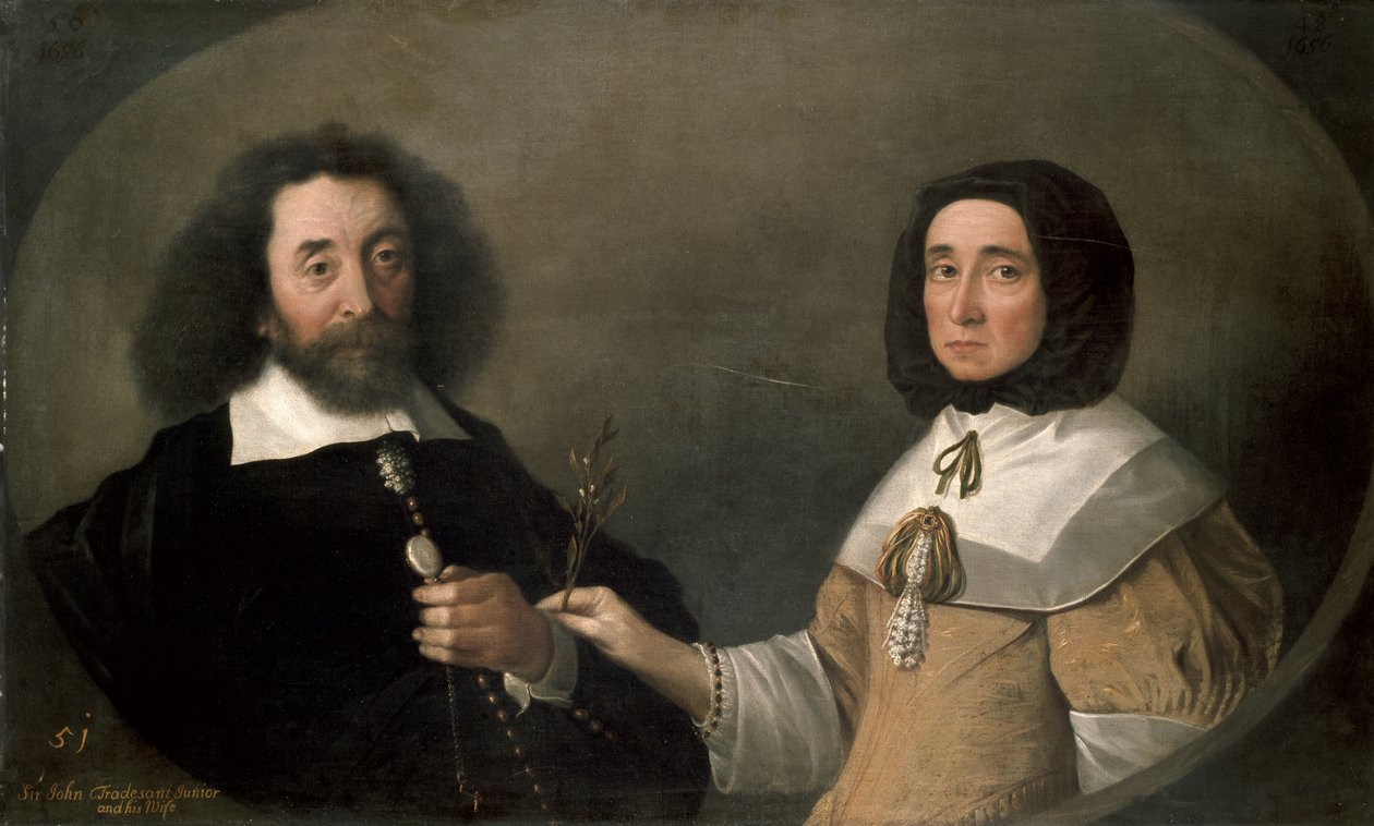 John Tradescant den Yngre og Hester, hans anden Hustru af Emmanuel de Critz