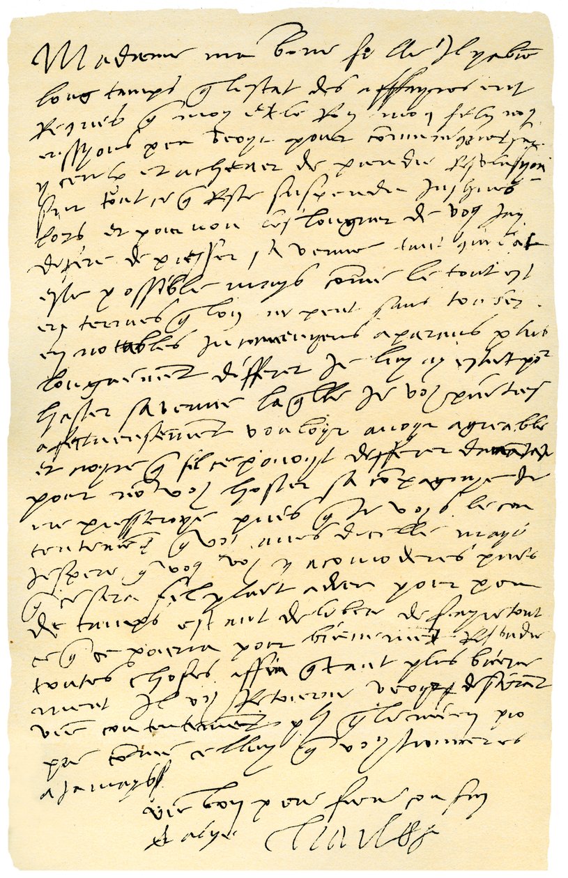 Brev fra kejser Charles V af Spanien til dronning Mary af England, 1555. af Emperor Charles V