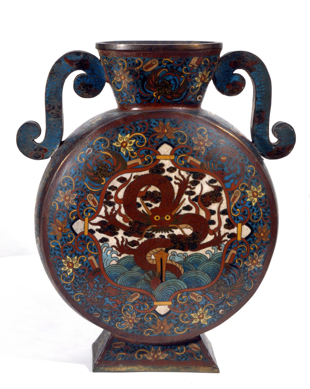 Kinesisk vase i cloisonne emalje, Manchou periode af Empress Cixi Manchu Chinese