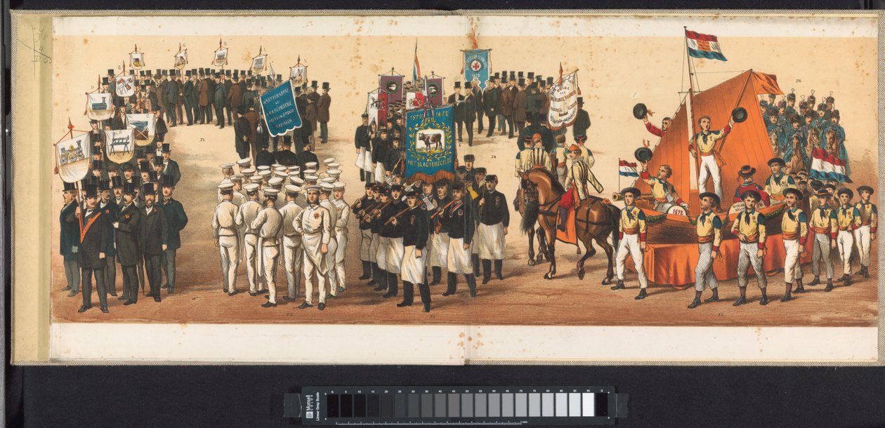 Procession i Haarlem, 1872 (plade 12) Procession afholdt i Haarlem, den 1. april 1872. (serietitel på objekt) af Emrik and Binger