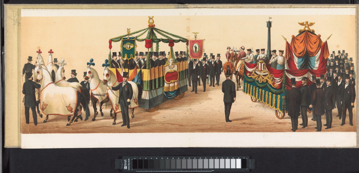 Parade i Haarlem, 1872 (plade 9) Procession afholdt i Haarlem, den 1. april 1872. (serietitel på objekt) af Emrik and Binger