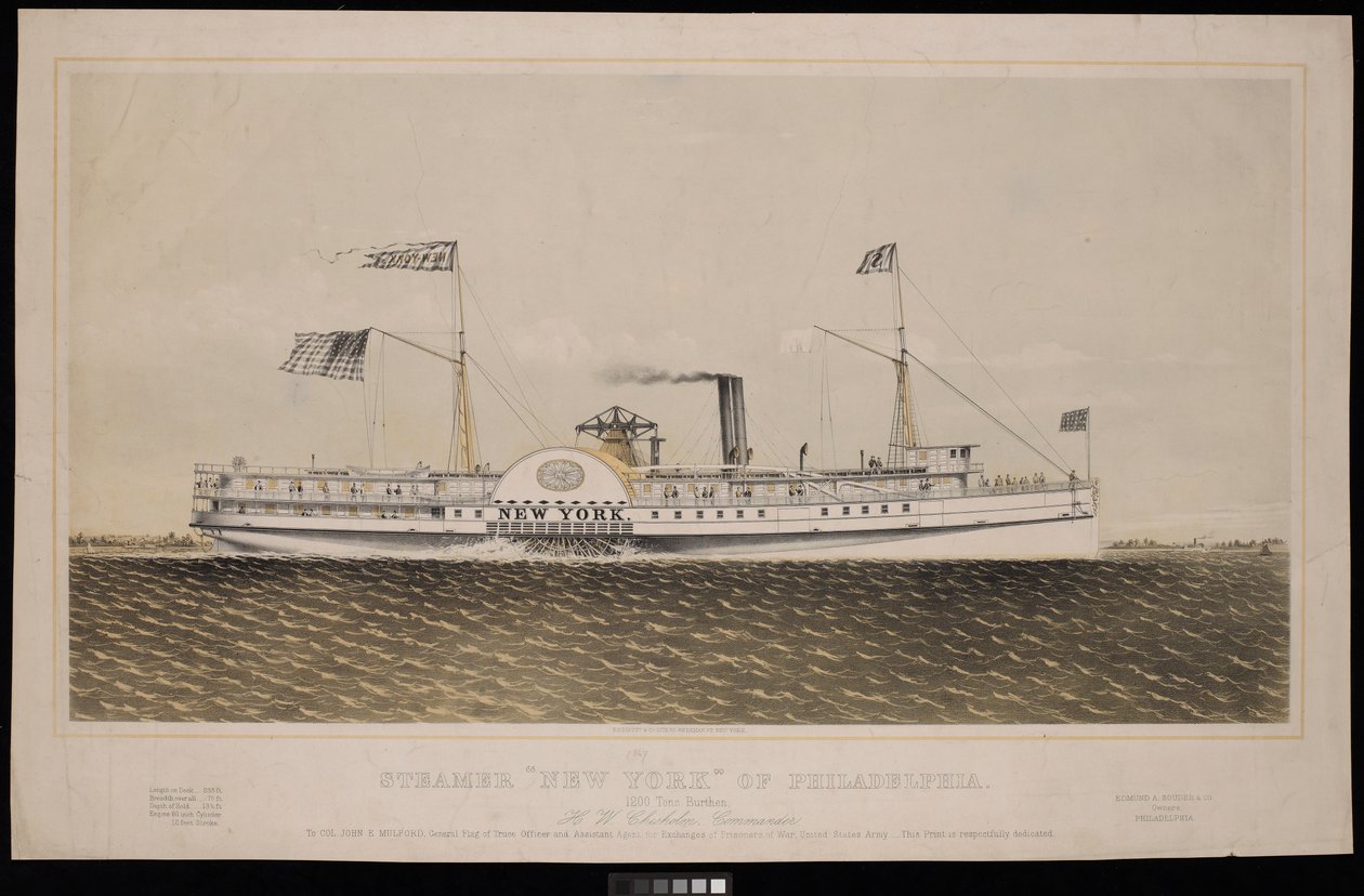 Dampskibet New York fra Philadelphia... H W Chisholm, kommandør... af Endicott Endicott