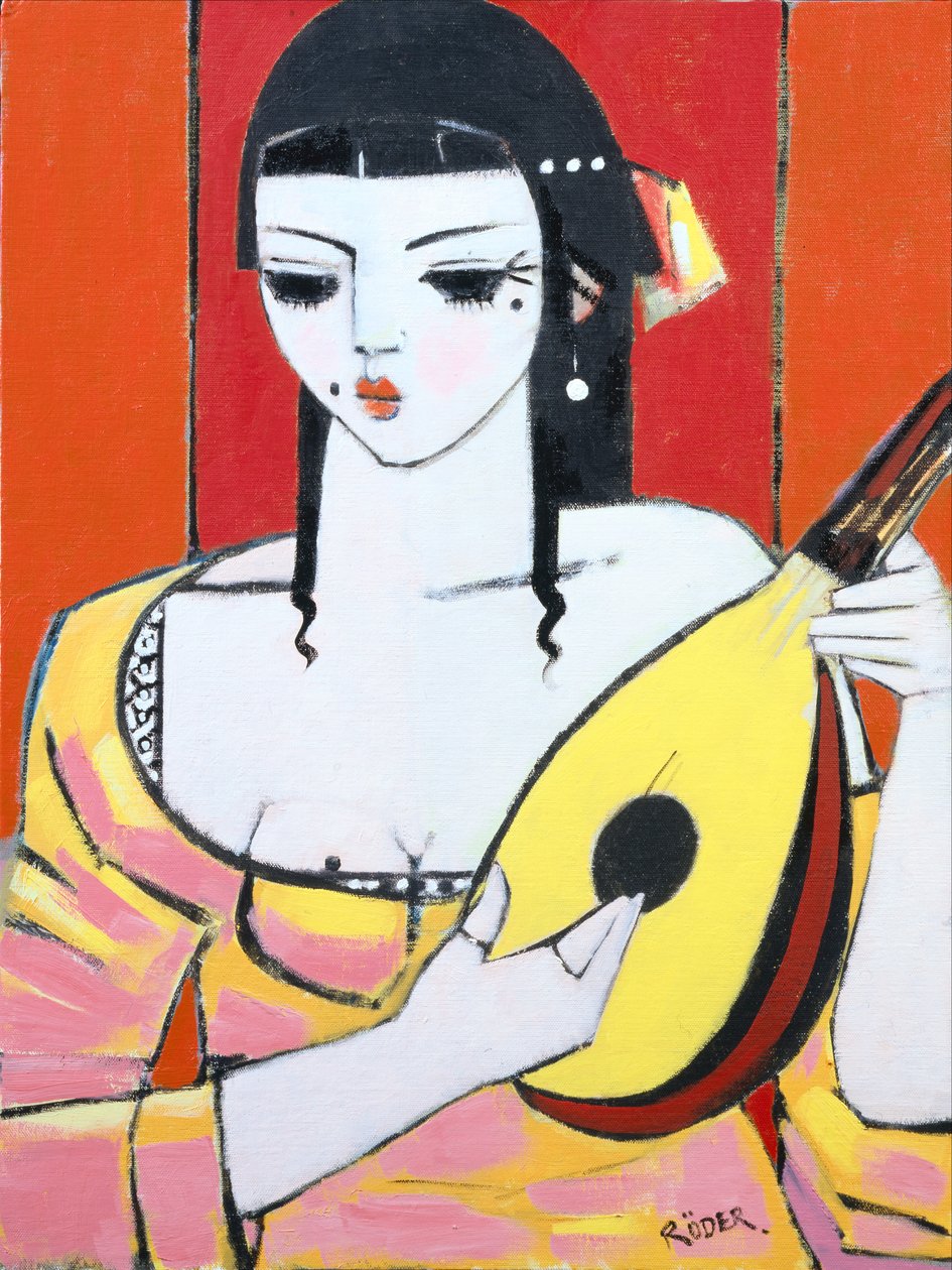 Mandolin, 2008 (olie på lærredstavle) af Endre Roder