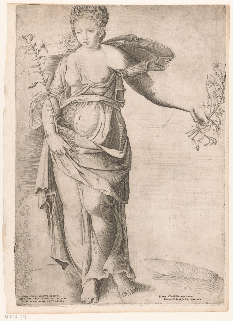 Flora af Proserpina Mirror of Roman Magnificence (serietitel) af Enea Vico (attributed to)