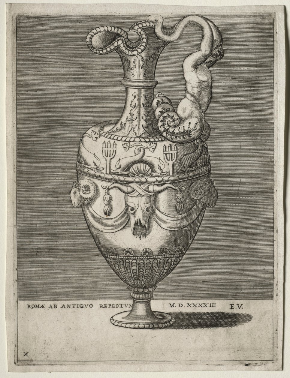 Ewer prydet med delfiner, 1543. af Enea Vico
