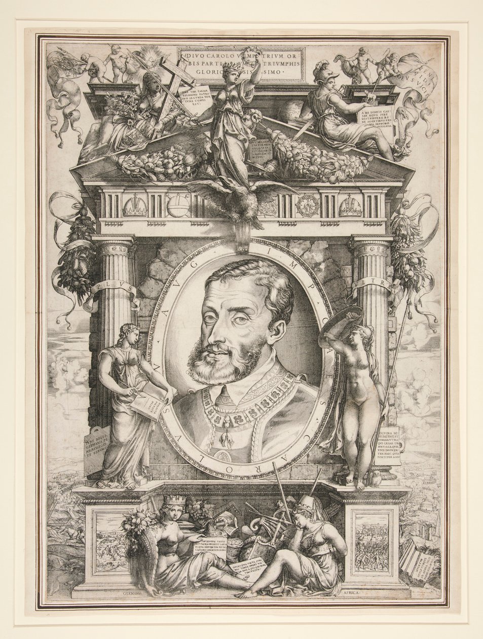 Portræt af Charles V af Enea Vico
