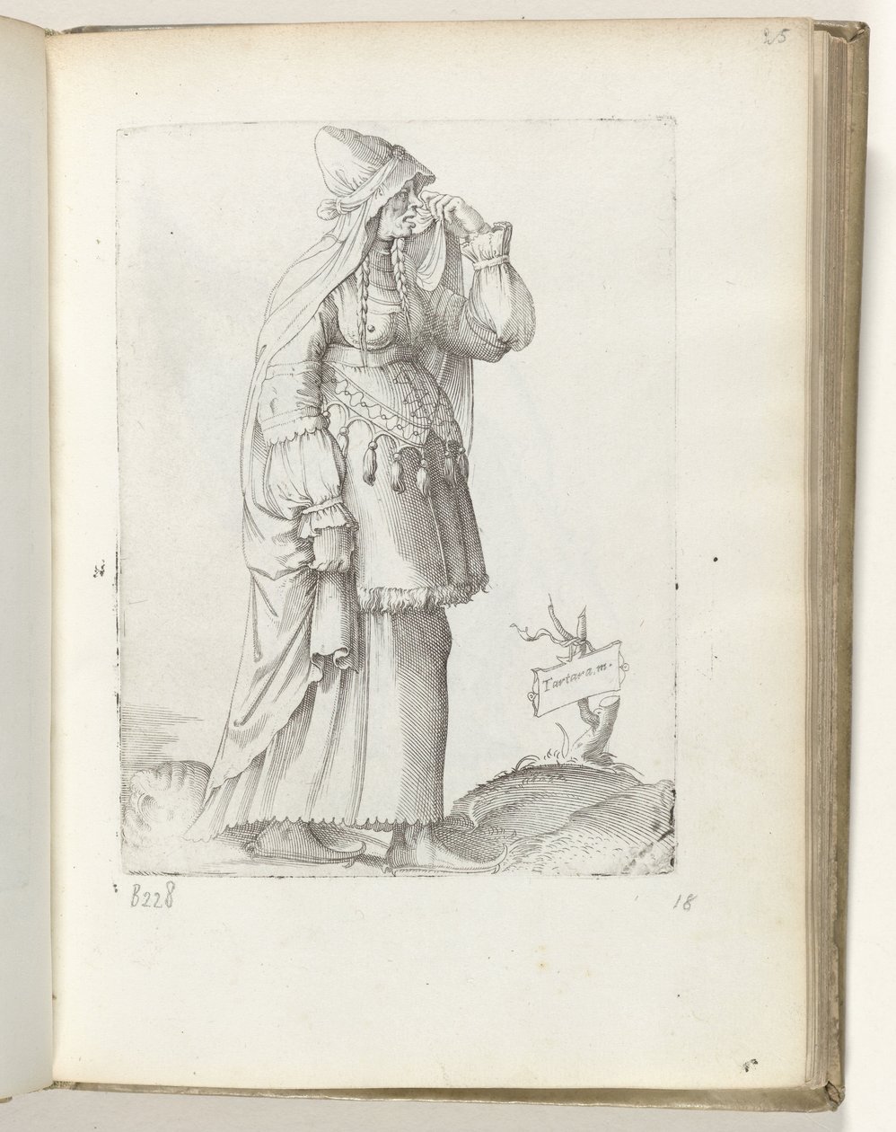 Tartara (titel på objekt) Tartaarse kvinde, ca. 1550 The Attitudes of different Nations of Our Age (serietitel) af Enea Vico
