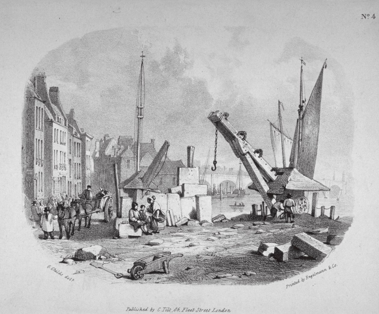 Millbank, Westminster, London, c1825 af Engelmann and Company