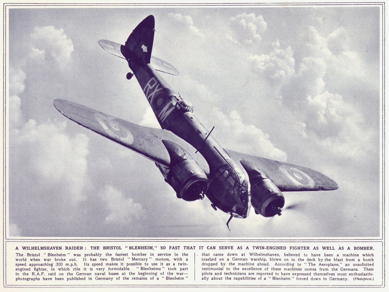 A Bristol Blenheim, fra The Illustrated War News, udgivet 22. november 1939 af English Photographer