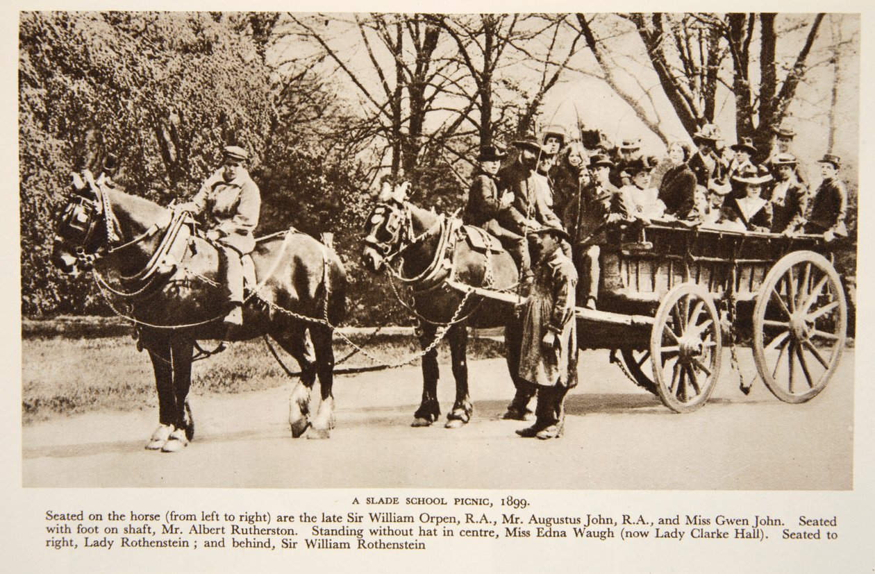 A Slade School Picnic, 1899, fotografi fra The Times (sepia-foto) af English Photographer