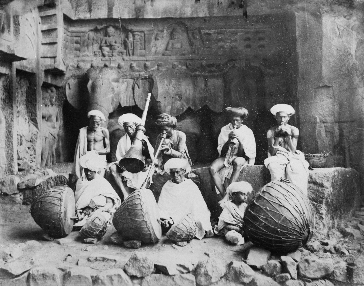 Band of Musicians in the Karla Caves, ca. 1860