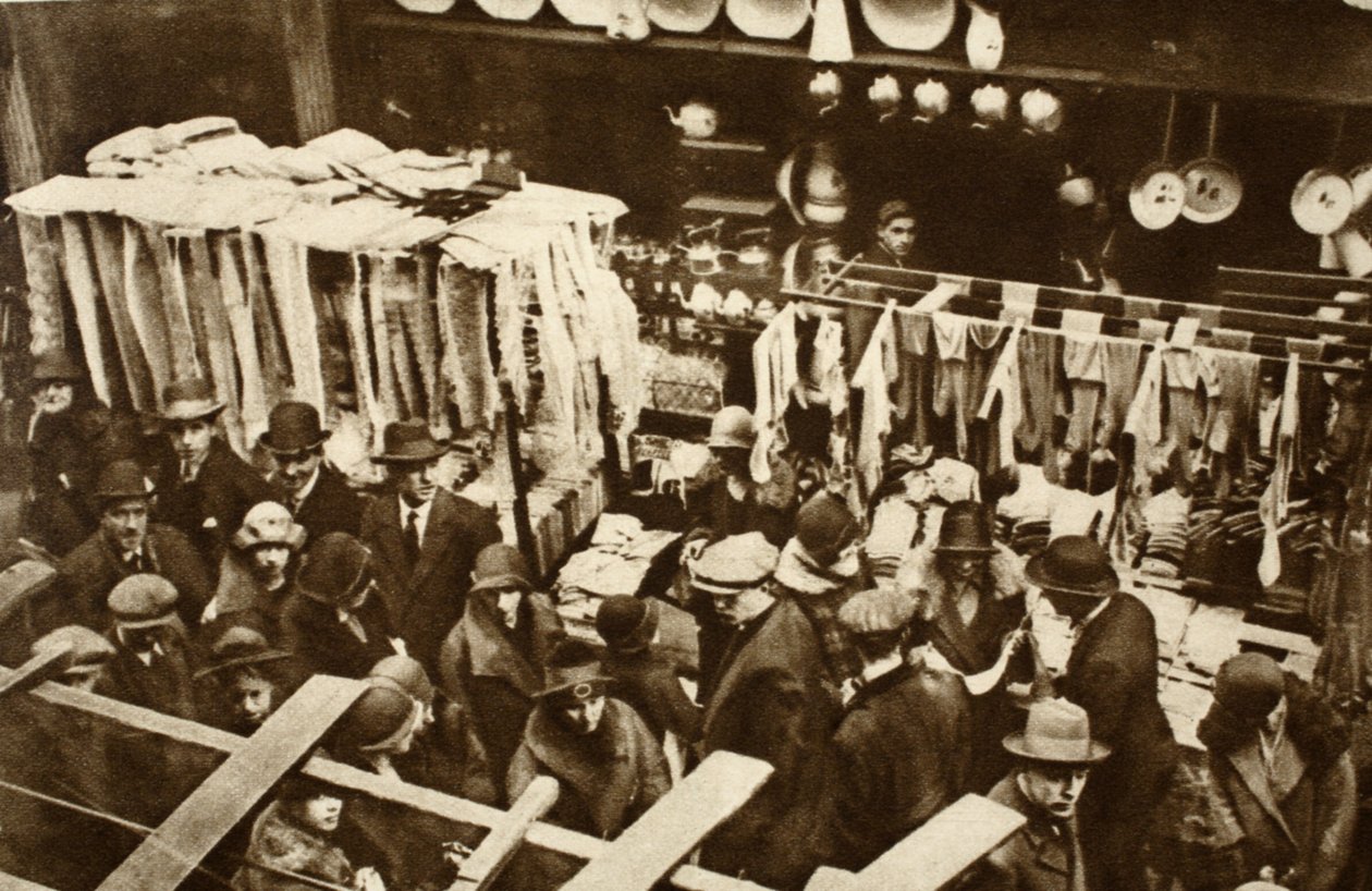Berwick Street Market, Soho, på en lørdag, fra Wonderful London, udgivet 1926-27 (fotogravure) af English Photographer