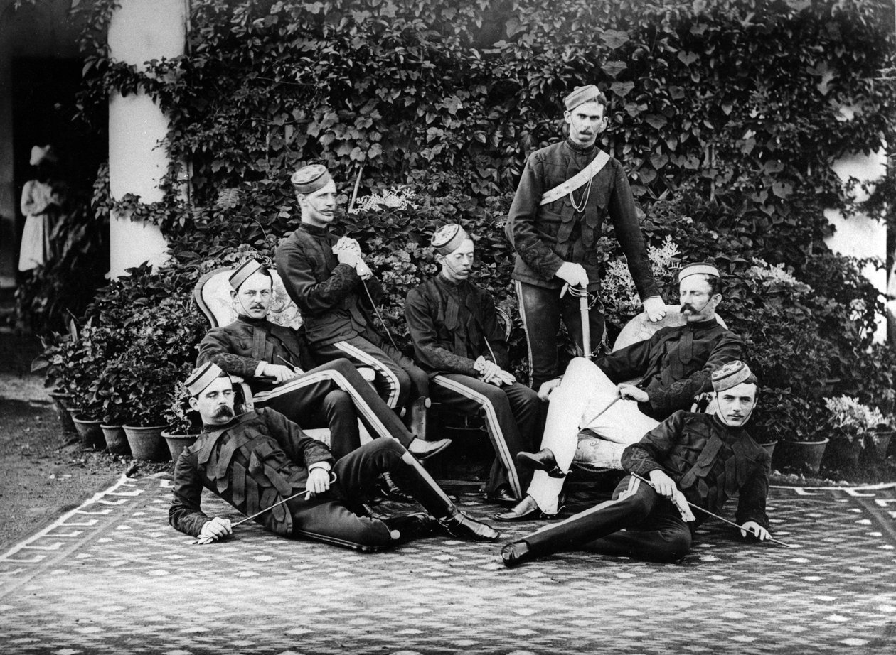 Britiske artilleriofficerer i Indien, ca. 1860-80 af English Photographer