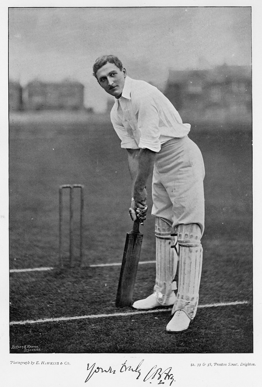 C.B. Fry, fra Famous Cricketers and Cricket Grounds, udgivet af Hudsonby og Kearns, foto fra 1895) af English Photographer
