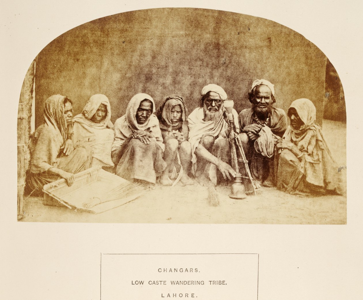 Changars, Low Caste Wandering Tribe, Lahore, fra The People of India, af J. Forbes Watson, udgivet 1868 (albummet tryk) af English Photographer