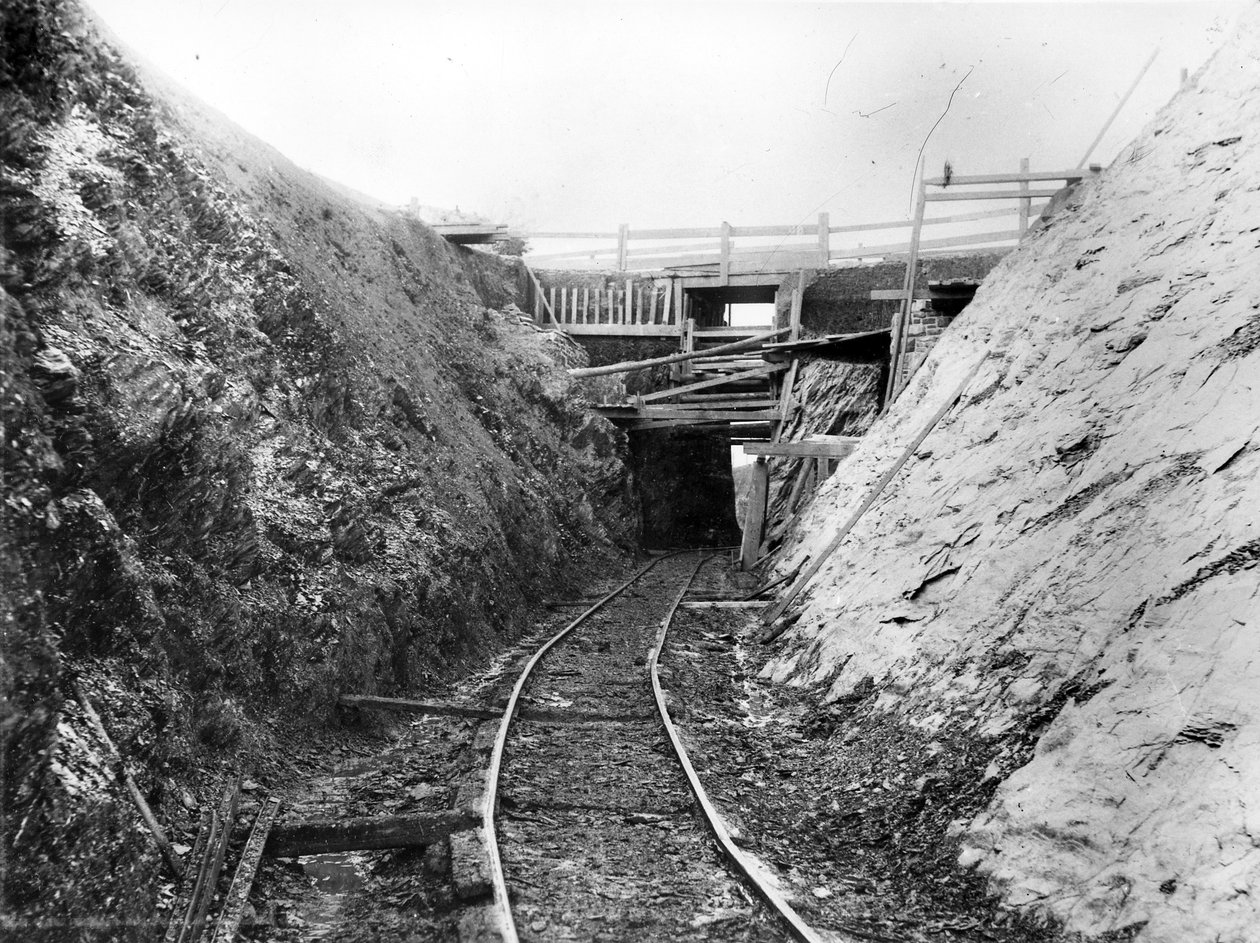 Anlæg af Lynton und Barnstaple Railway, ca. 1897 af English Photographer