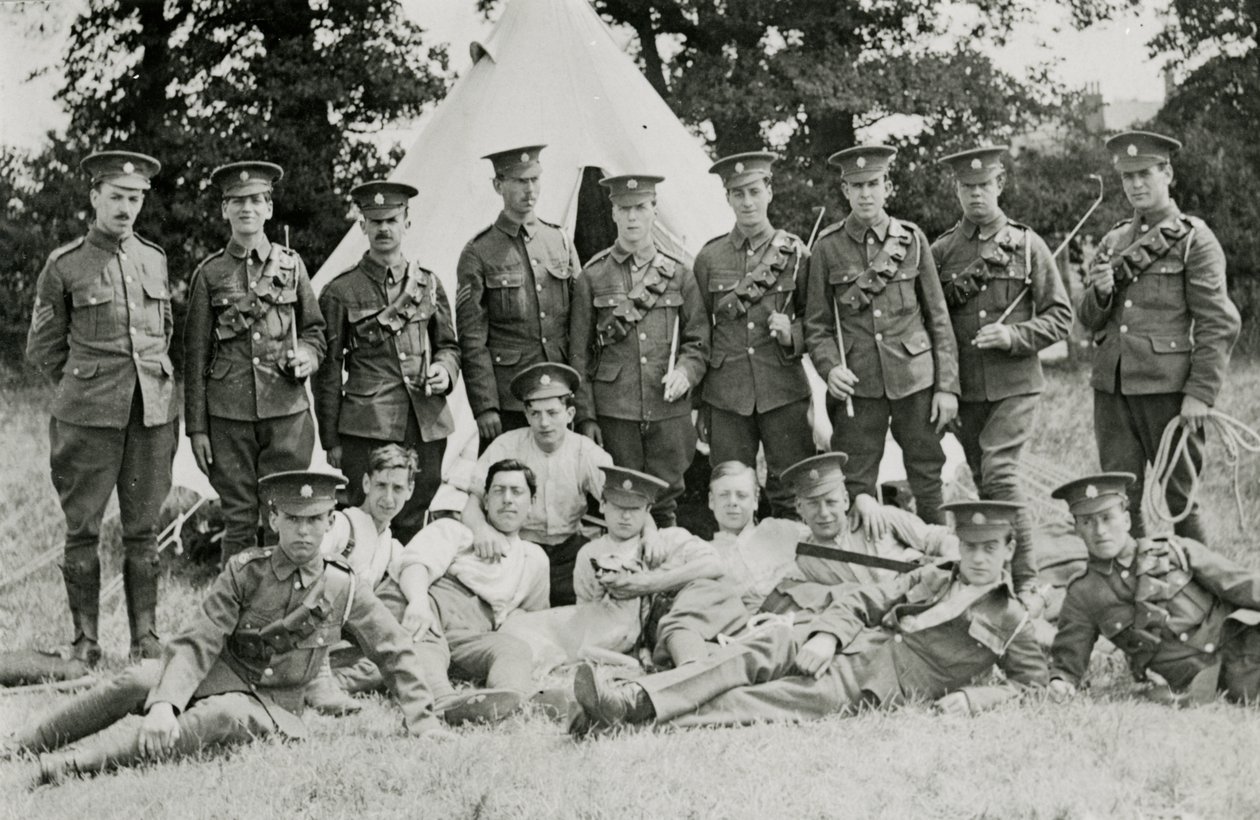 Gruppeportræt af London Mounted Army Service Corp. af English Photographer