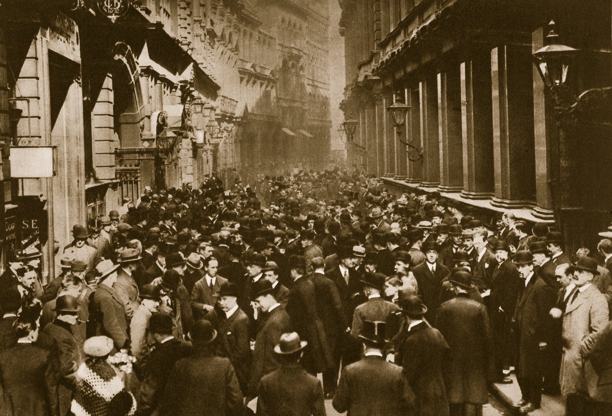 I Throgmorton Street ved siden af den nordlige mur af London Stock Exchange (sepia foto) af English Photographer