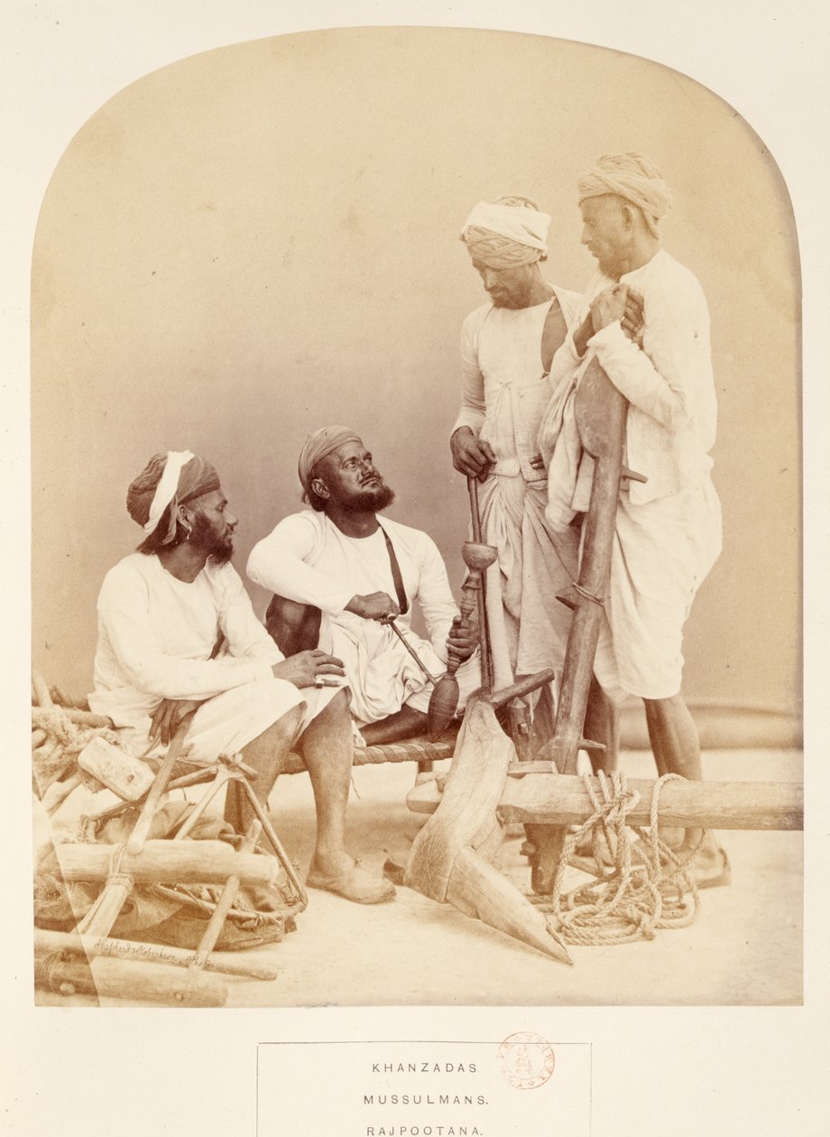 Khanzadas, Mussulmans, Rajpootana, fra The People of India, af J. Forbes Watson, udgivet 1868 (albummet tryk) af English Photographer