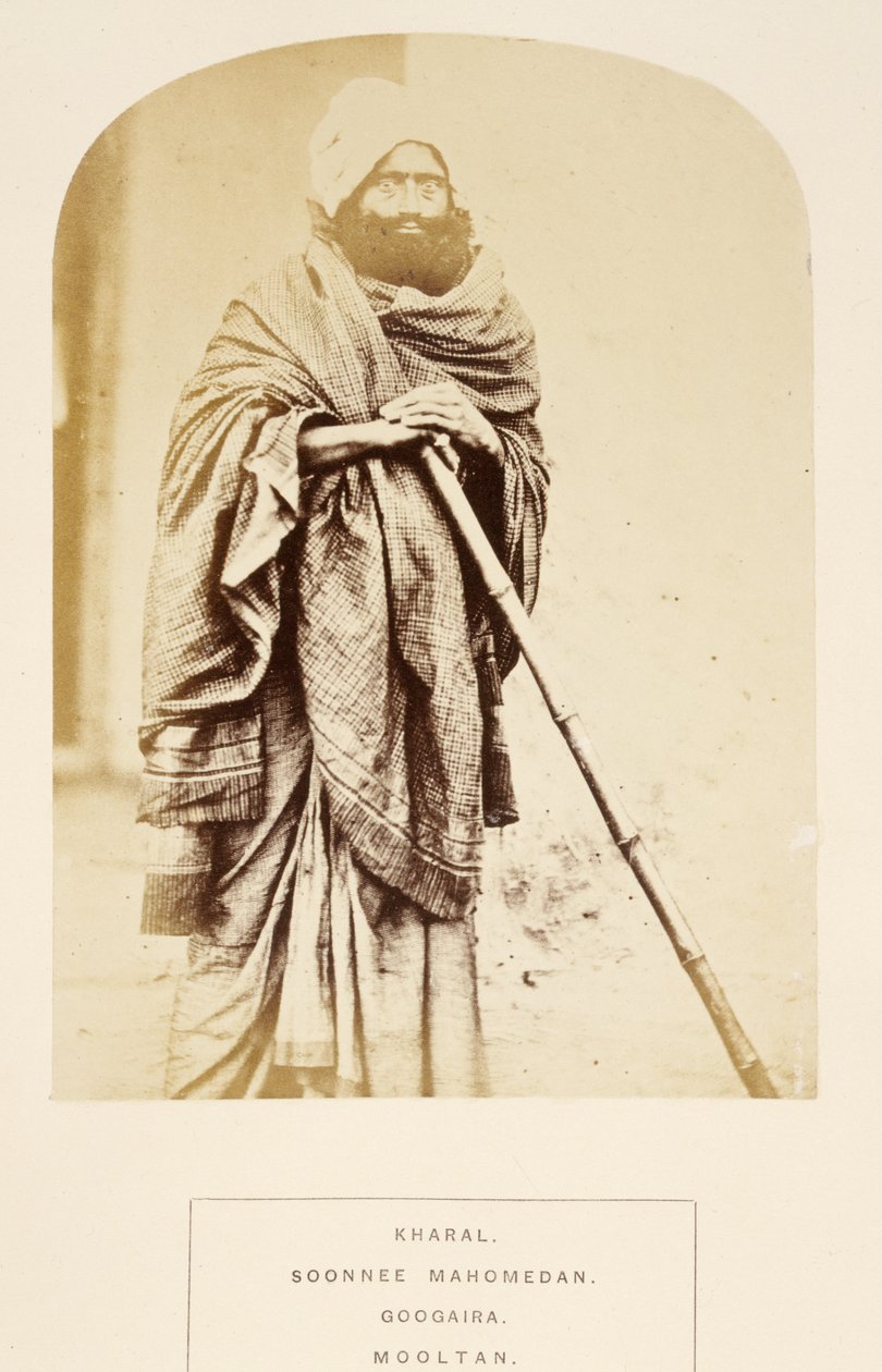 Kharal, Soonnee Mahomedan, Googaira, Mooltan, fra The People of India, af J. Forbes Watson, udgivet 1868 (albummet tryk) af English Photographer