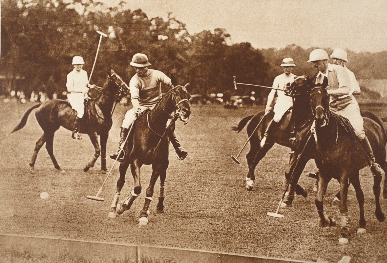 Kong Edward spiller polo på Long Island, New York, 1930