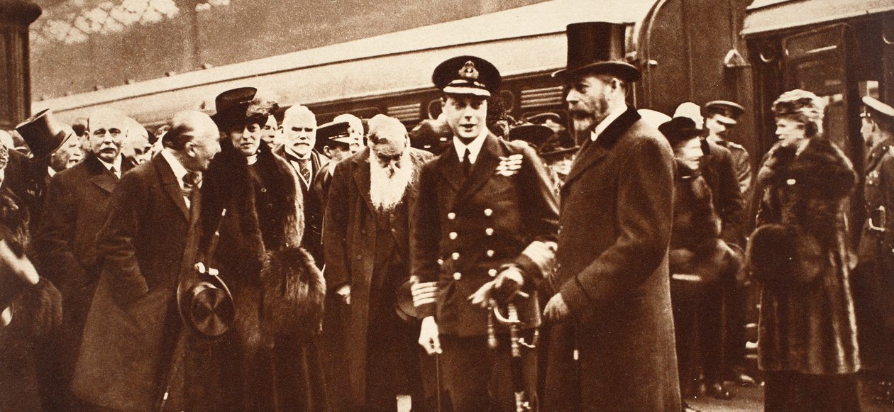Kong Edward VIII rejser til Australien og siger farvel til sin mor og far i Victoria, 1920 af English Photographer