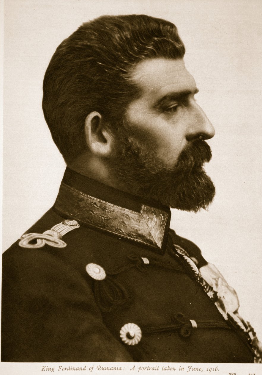 Kong Ferdinand af Rumænien: Et portræt taget i juni 1916 af English Photographer