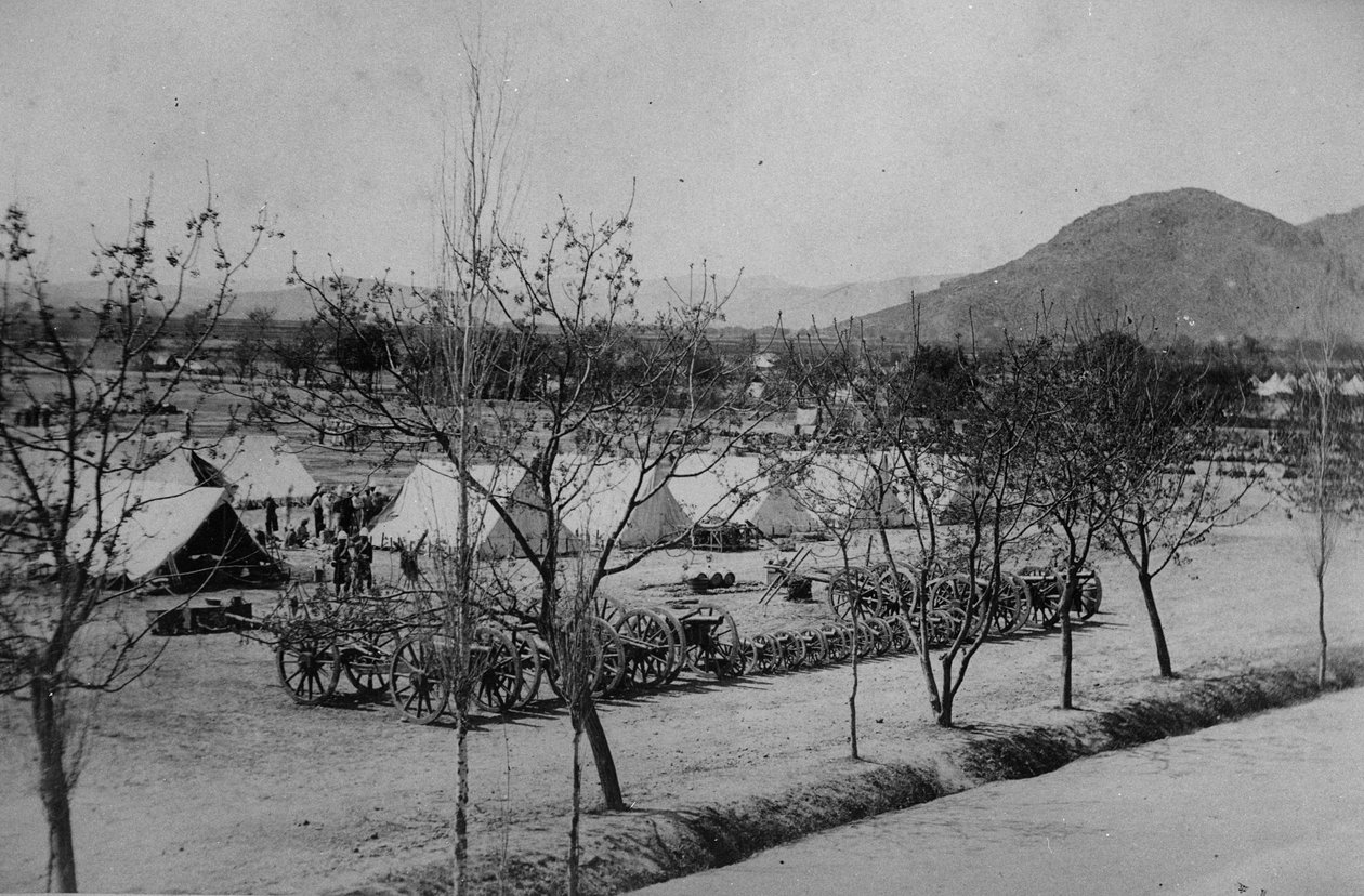 Militærlejr under den anden anglo-afghanske krig, 1878-80 af English Photographer