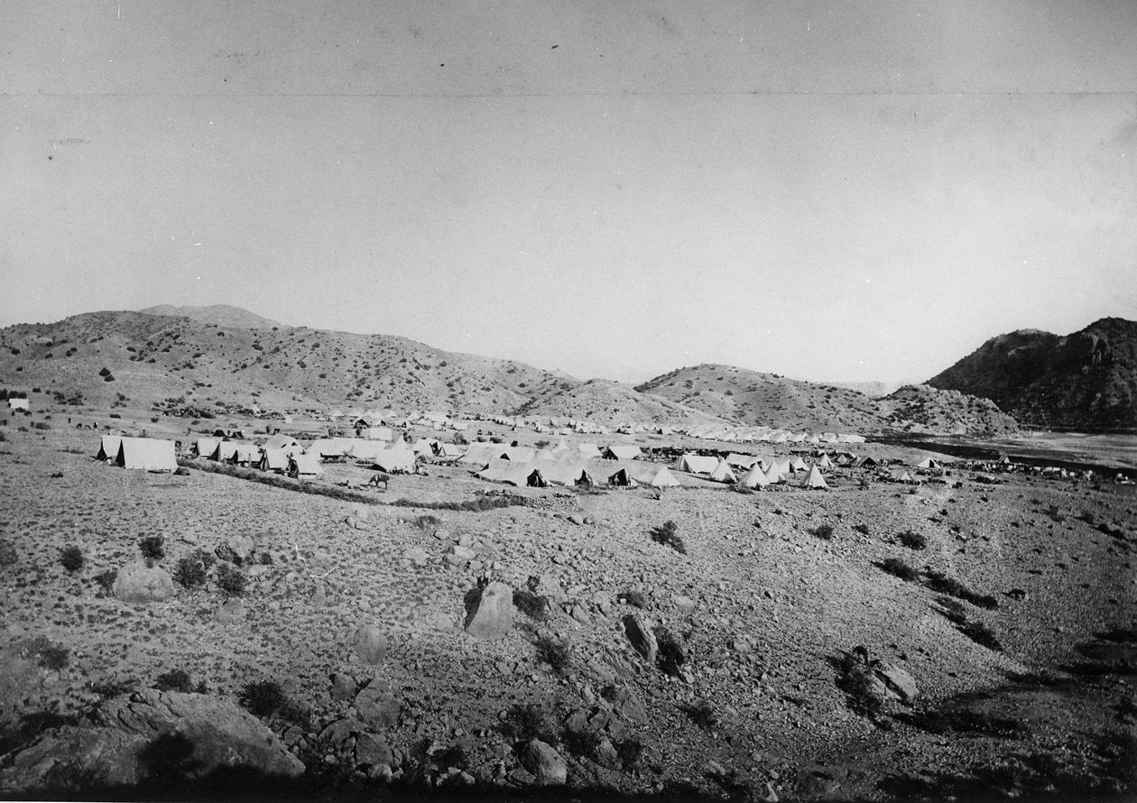 Militærlejr under den anden anglo-afghanske krig, 1878-80 af English Photographer