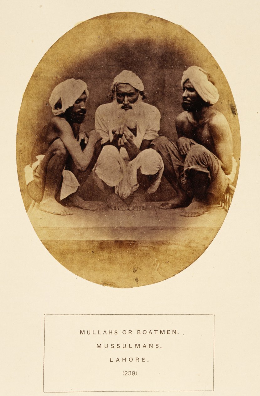 Mullahs or Boatmen, Mussulmans, Lahore, fra The People of India, af J. Forbes Watson, udgivet 1868 (albummet tryk) af English Photographer