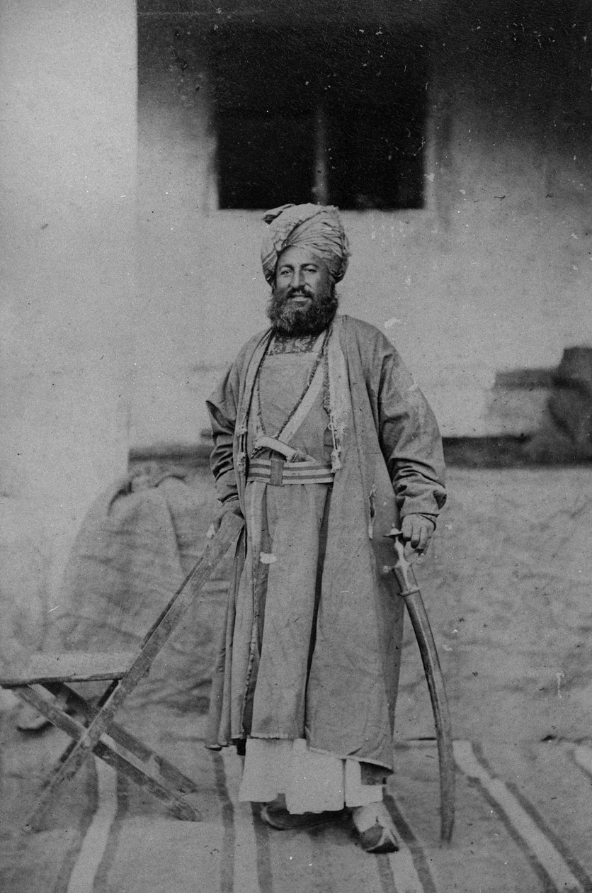 Portræt af en mand taget under den anden anglo-afghanske krig, 1878-80 af English Photographer