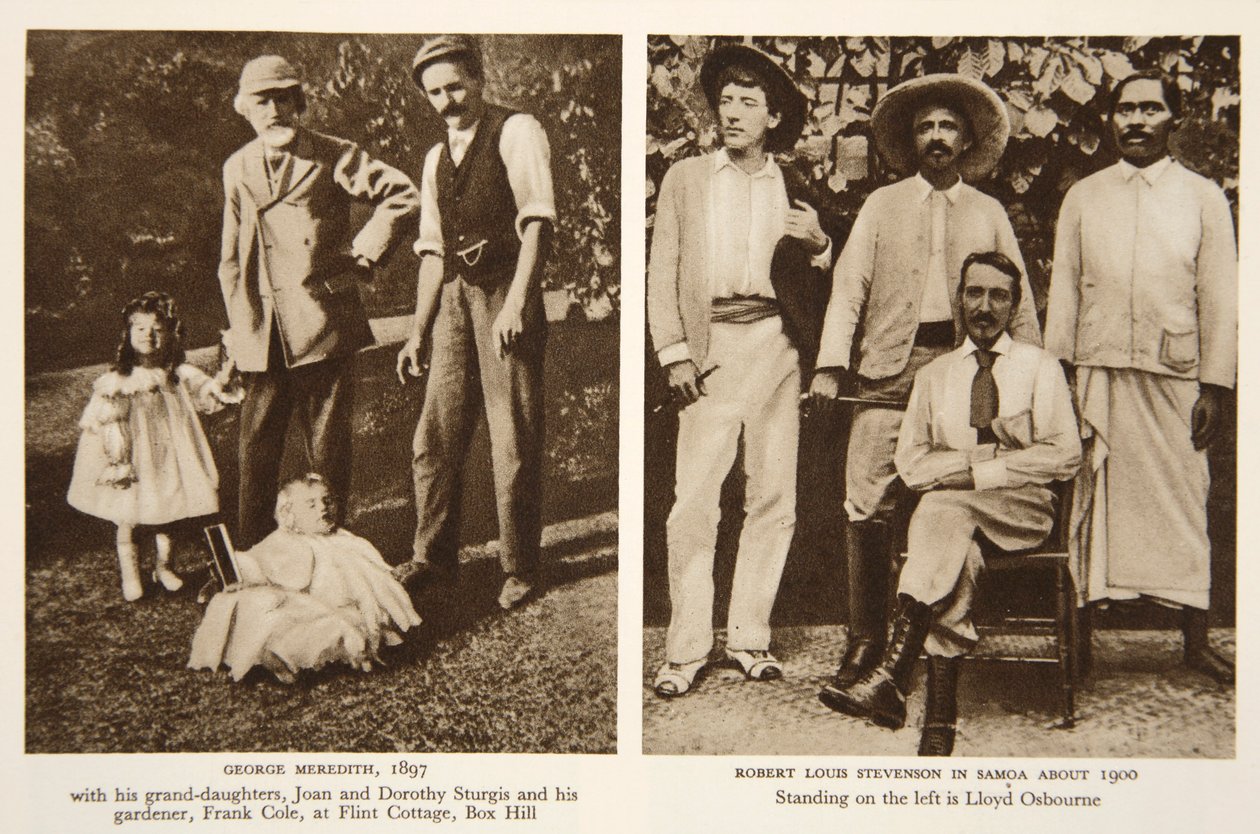 Portrætter af George Meredith og Robert Louis Stevenson, fotografier fra The Times, 1890