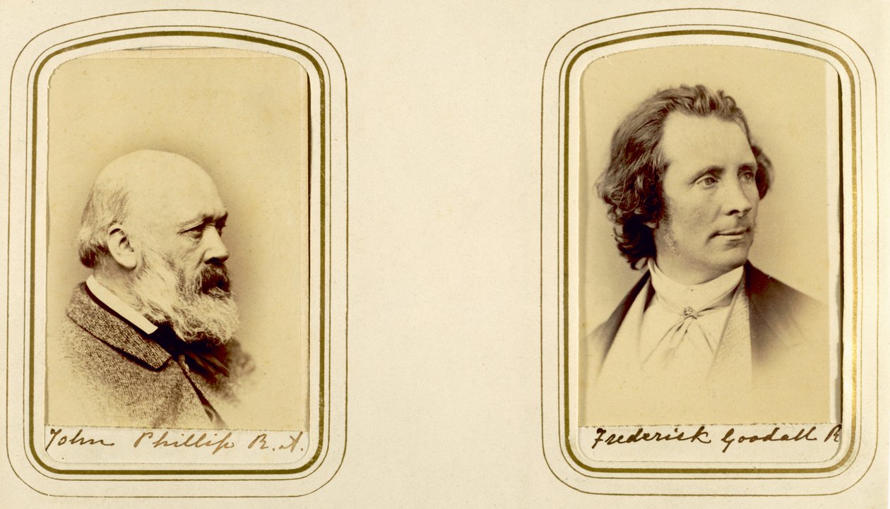 Portrætter af John Phillip og Frederick Goodall (sepia-foto) af English Photographer