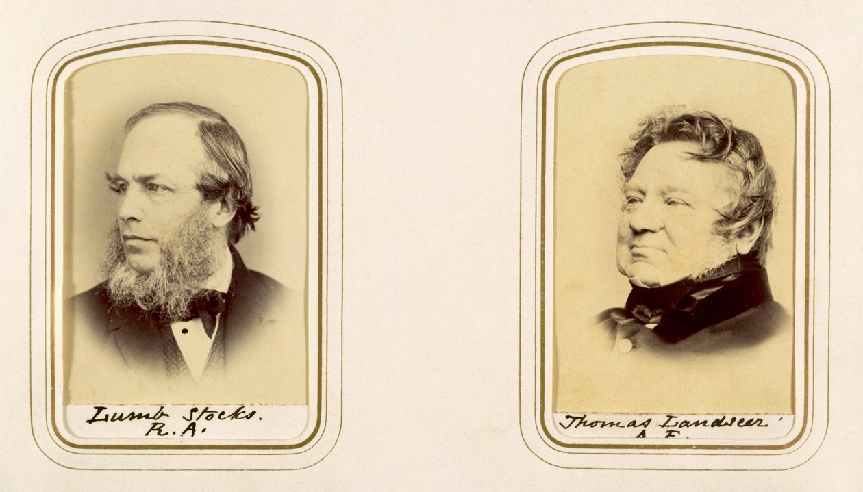 Portrætter af Lumb Stocks og Thomas Landseer (sepiafoto) af English Photographer