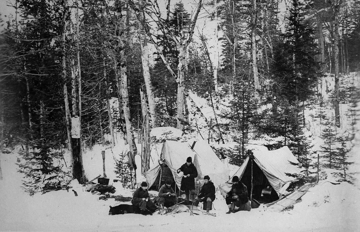 Prins Arthurs jagt på elge i Canada, ca. 1870 af English Photographer