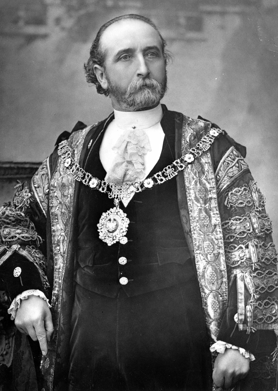 Sir James Whitehead, overborgmester i London, ca. 1888-9 af English Photographer