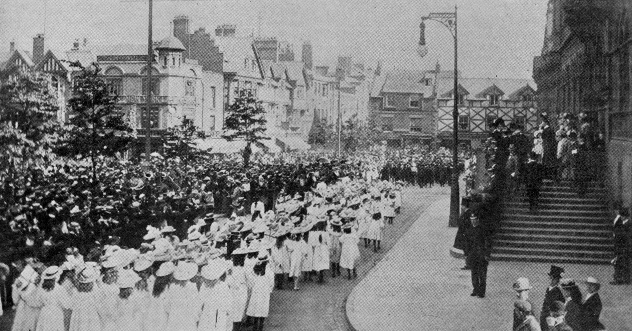 The Duke of Westminsters Coming of Age og bryllupsfester i Chester, illustration fra The King, 1. juni 1901 af English Photographer