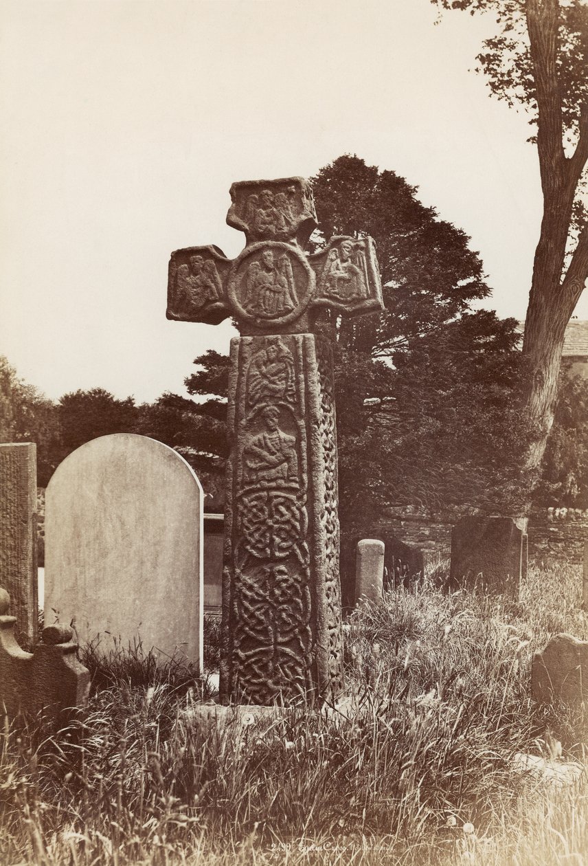 Eyam Cross (sepia-billede) af English Photographer