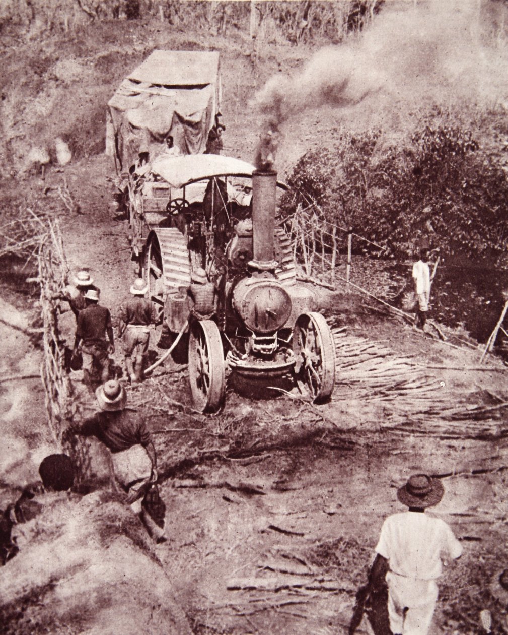 Mimis-toget over land til Tanganyika-søen, illustration fra The Illustrated War News, 31. januar 1917 (sepia-foto) af English Photographer